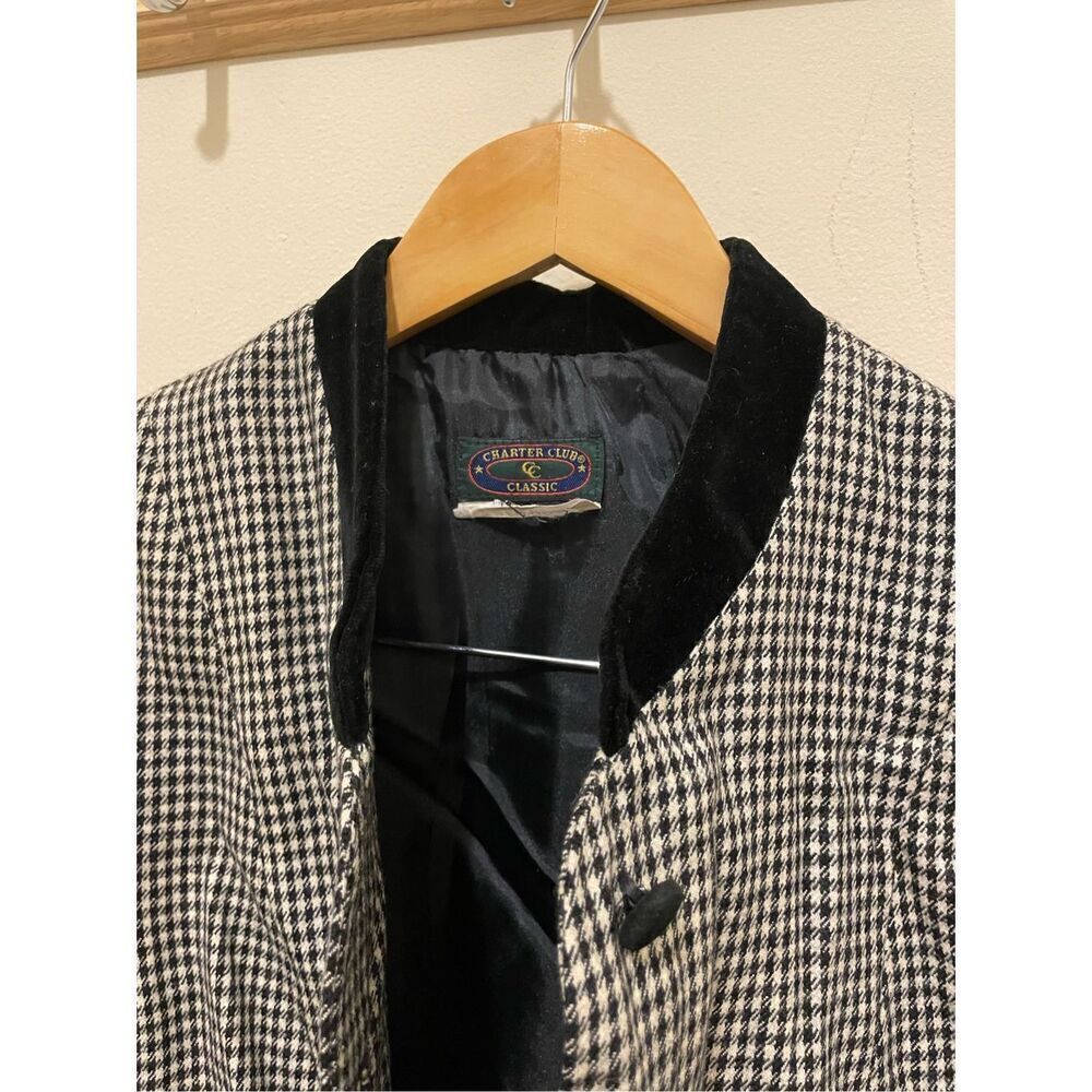 Vintage charter club classic gingham black white sleeveless vest - Picture 8 of 10